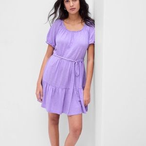 Purple tie waist dress GAP